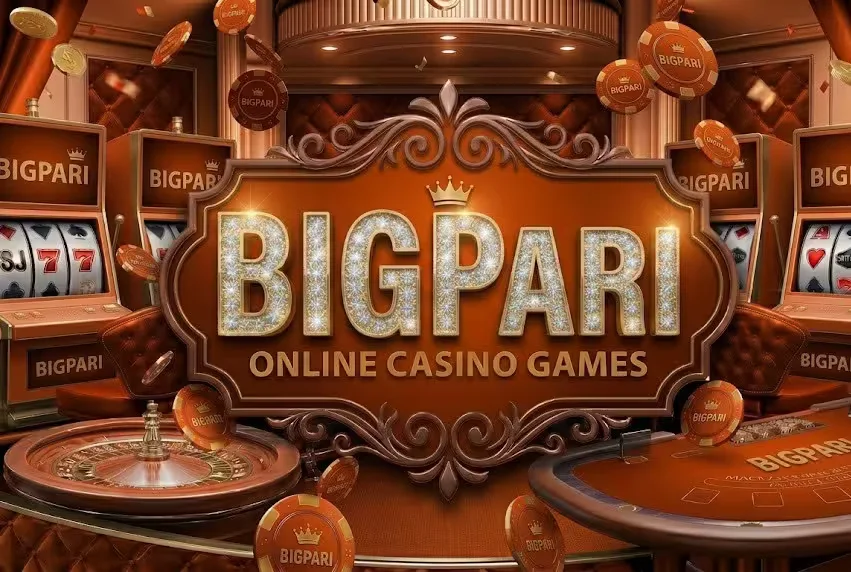 A triumphant gamer enveloped by raining bullion and a radiant prize wheel — epitomizing the grandeur of BIGPARI.